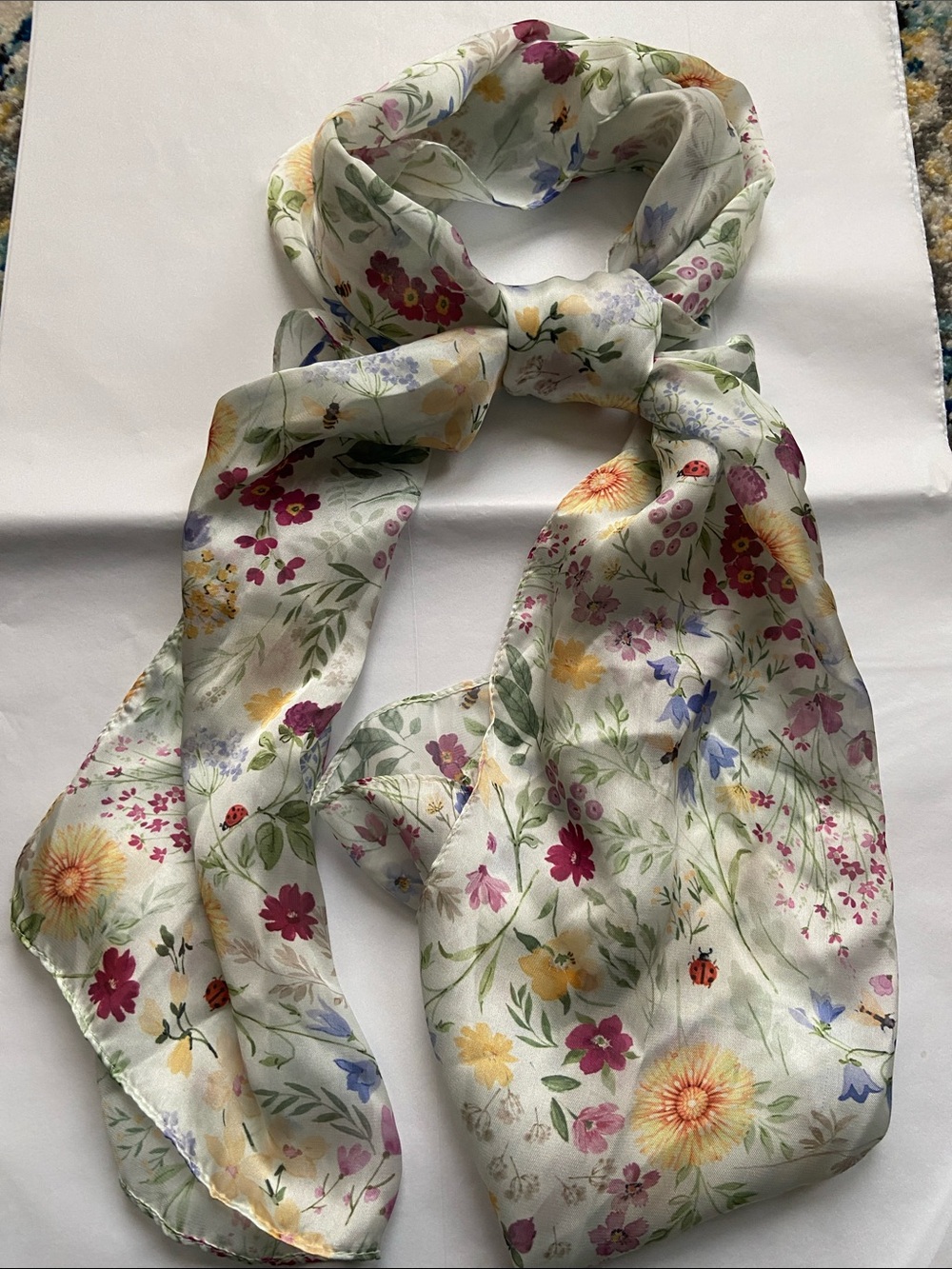 Hildie and Joe Floral Scarf Bees and Lady Bugs